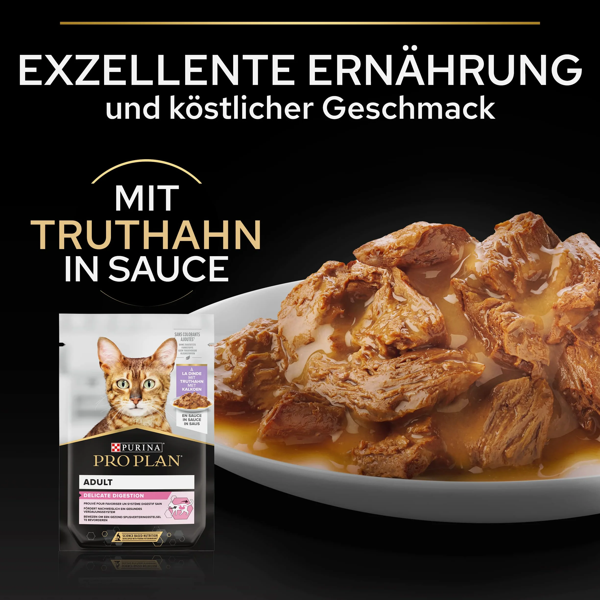Pro Plan Cat Delicate Nutri Savour mokra karma dla kotów, z indykiem, 26 sztuk (26 x 85 g)