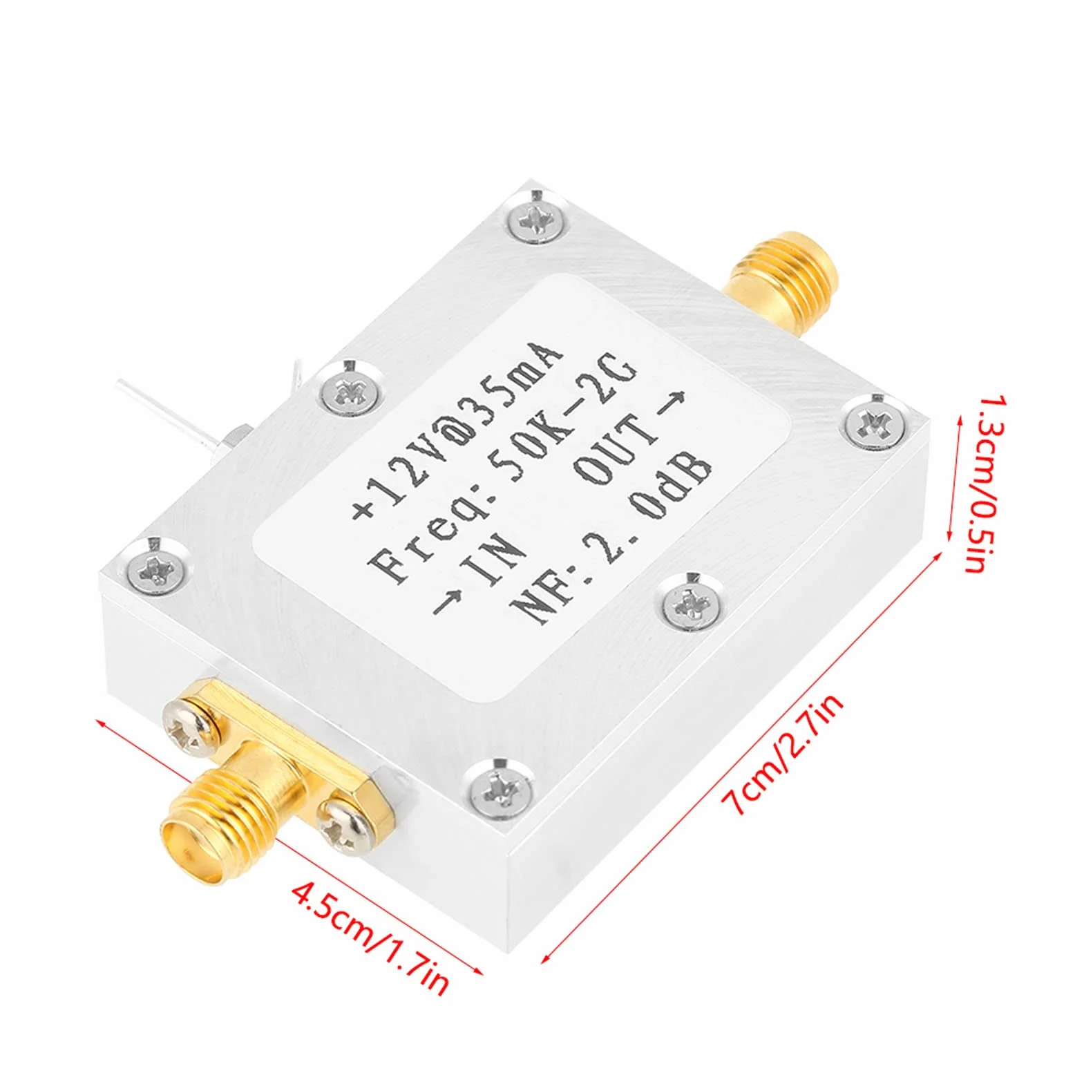 Wzmacniacz szerokopasmowy LNA 50 K do 2 GHz High-Gain