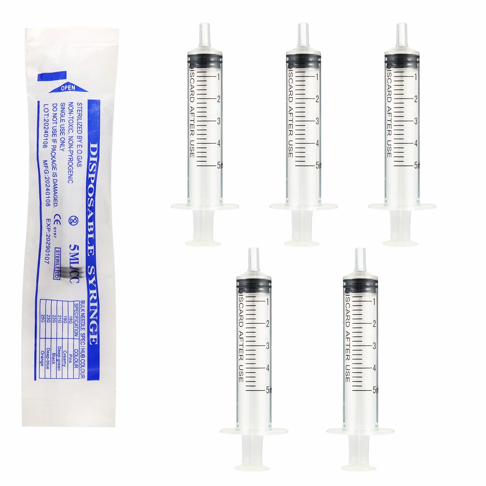 Strzykawki z tworzywa sztucznego, 5 ml, z nasadkami, 12 sztuk strzykawek z siary do napełniania i pomiaru płynów, karmy dla zwierząt domowych, aplikator kleju (bez igieł)