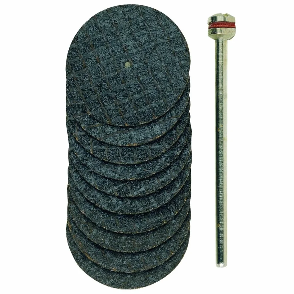 PROXXON 28808, 10 x tarcze do cięcia z wiązaniem tkaninowym Ø 22 mm + 1 wspornik