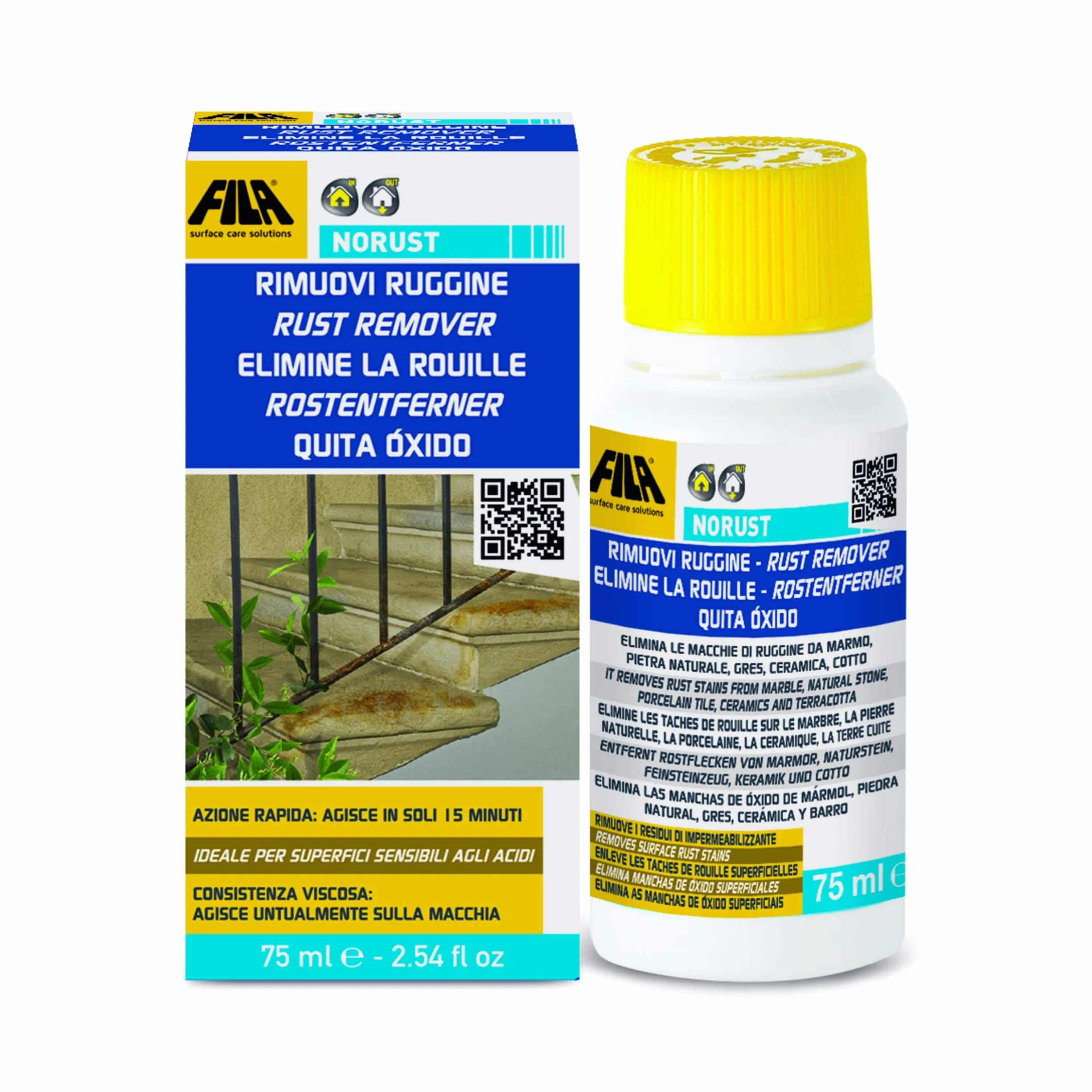 FILA Surface Care Solutions, NO RUST, środek do usuwania plam, przeznaczony do usuwania plam rdzy, 75 ml
