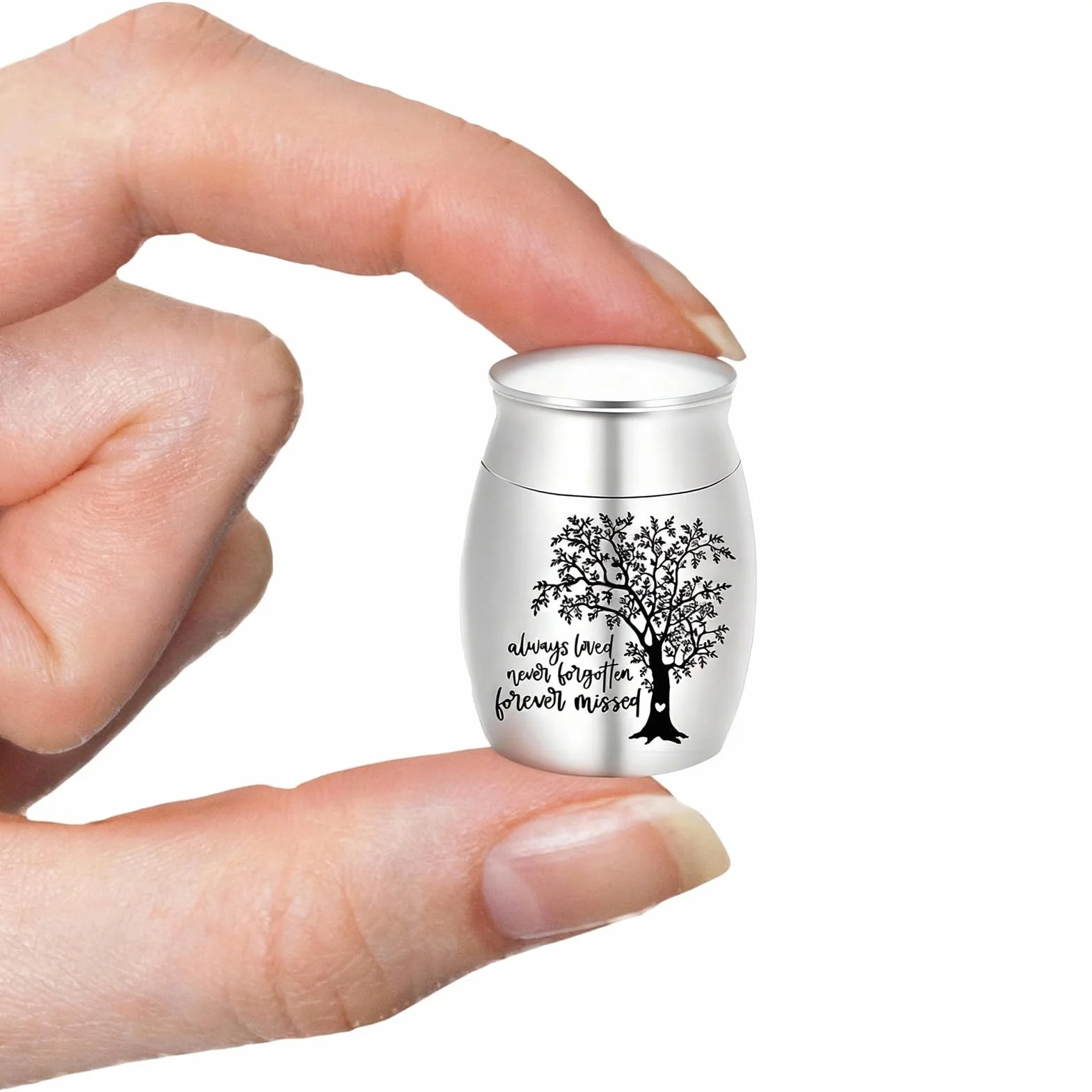 Mini Urna pogrzebowa 4 x 3 cm, pamiątkowa urna drzewo życia, mała urna pamiątkowa ze stali nierdzewnej, mała urna ze stopu aluminium dla psów i kotów, grawerowana pamiątka