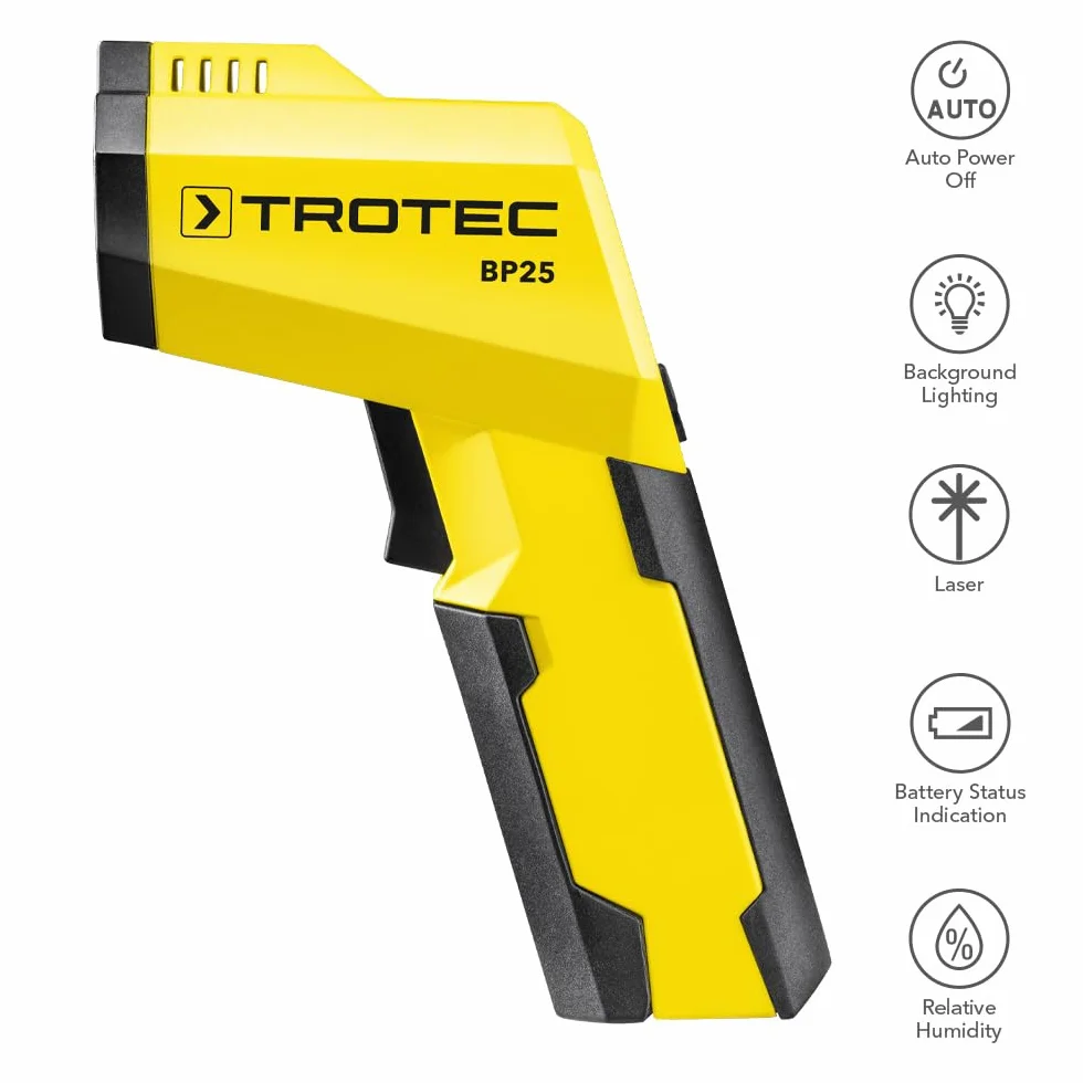 TROTEC BP25 Termometr na podczerwień laserowy -50°C do +260°C pirometr