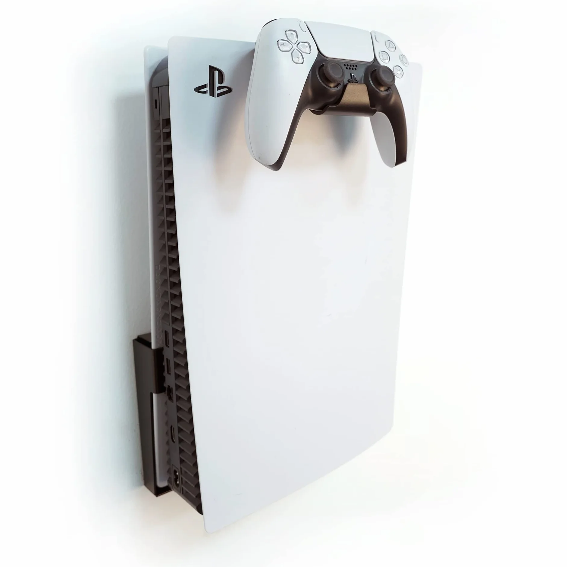 Monzlteck Wall Mount for PS5 Original Disc and Digital, All Metal Vertical Hanging, Space Saver, Easy to Install Black