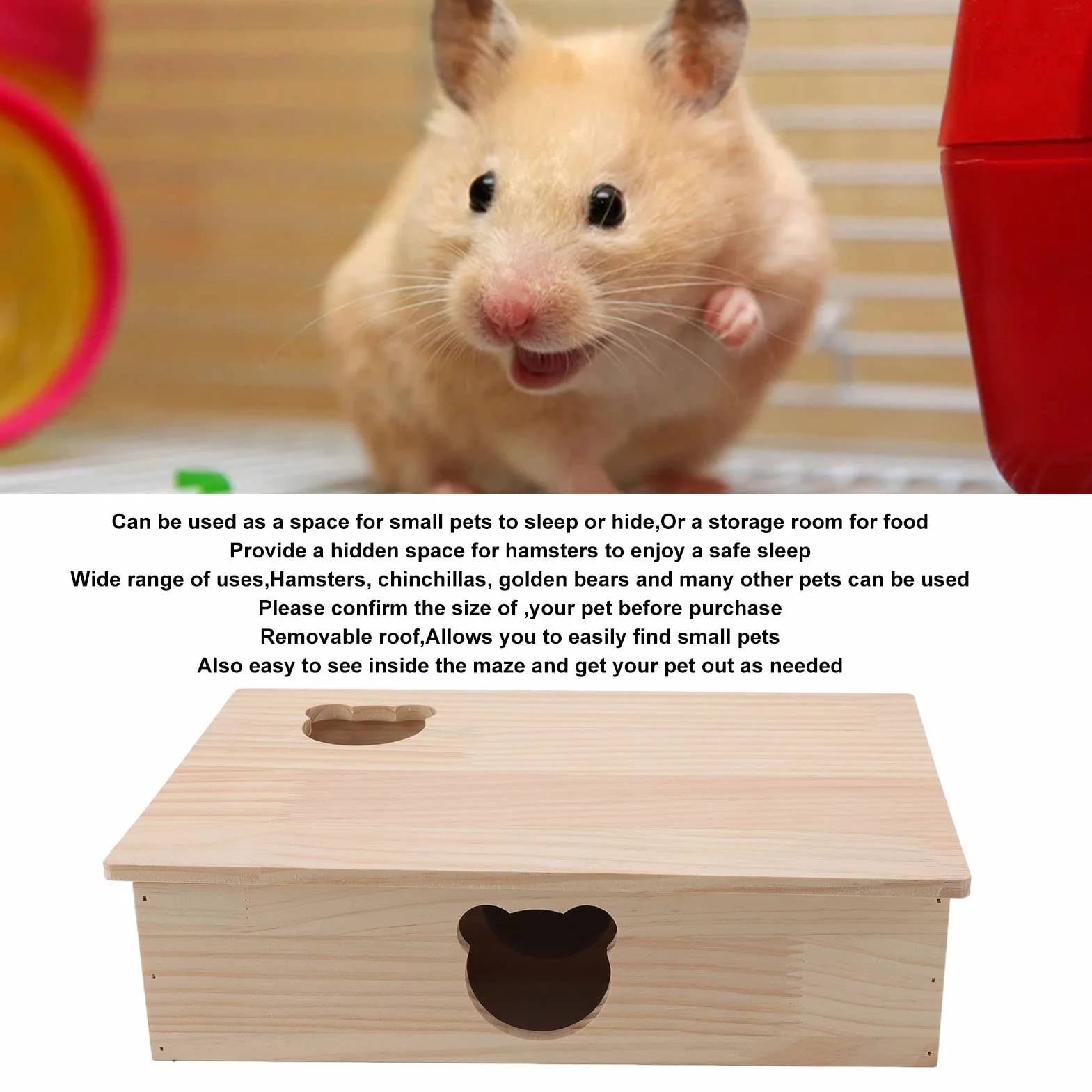 Maze Hamster Hideout, wielokomorowa mała kryjówka dla zwierząt domowych z ruchomym dachem dla chomików myszy myszoskoczki