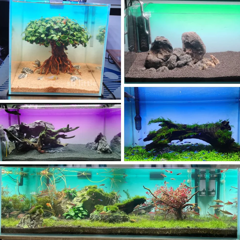 Niebiesko-czarne gradientowe naklejki na tło do akwarium - akwarium gad terrarium dekoracja 80 x 40 cm / (79,8 x 39,9 cm)