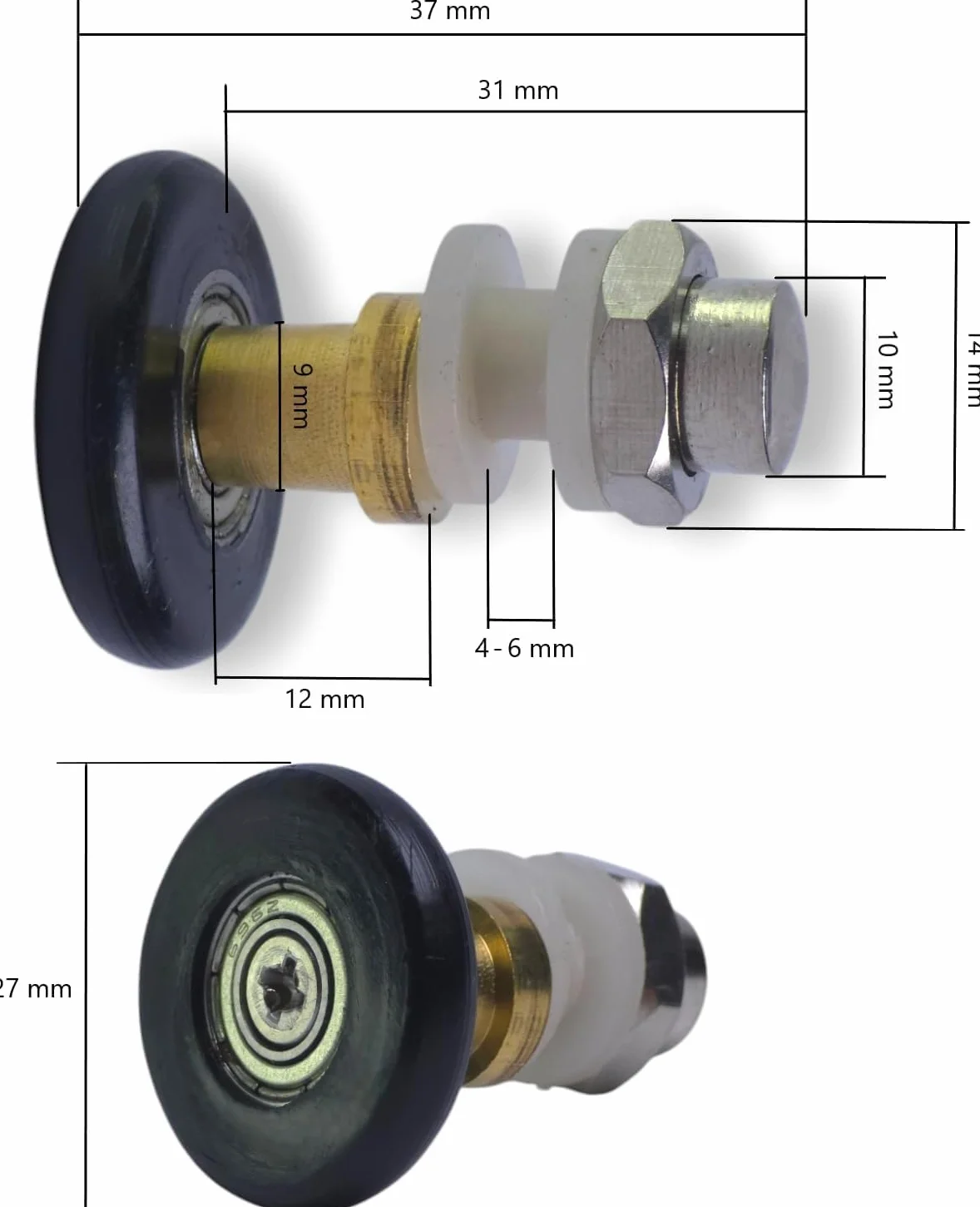 Rolki do drzwi prysznicowych 25 mm części zamienne