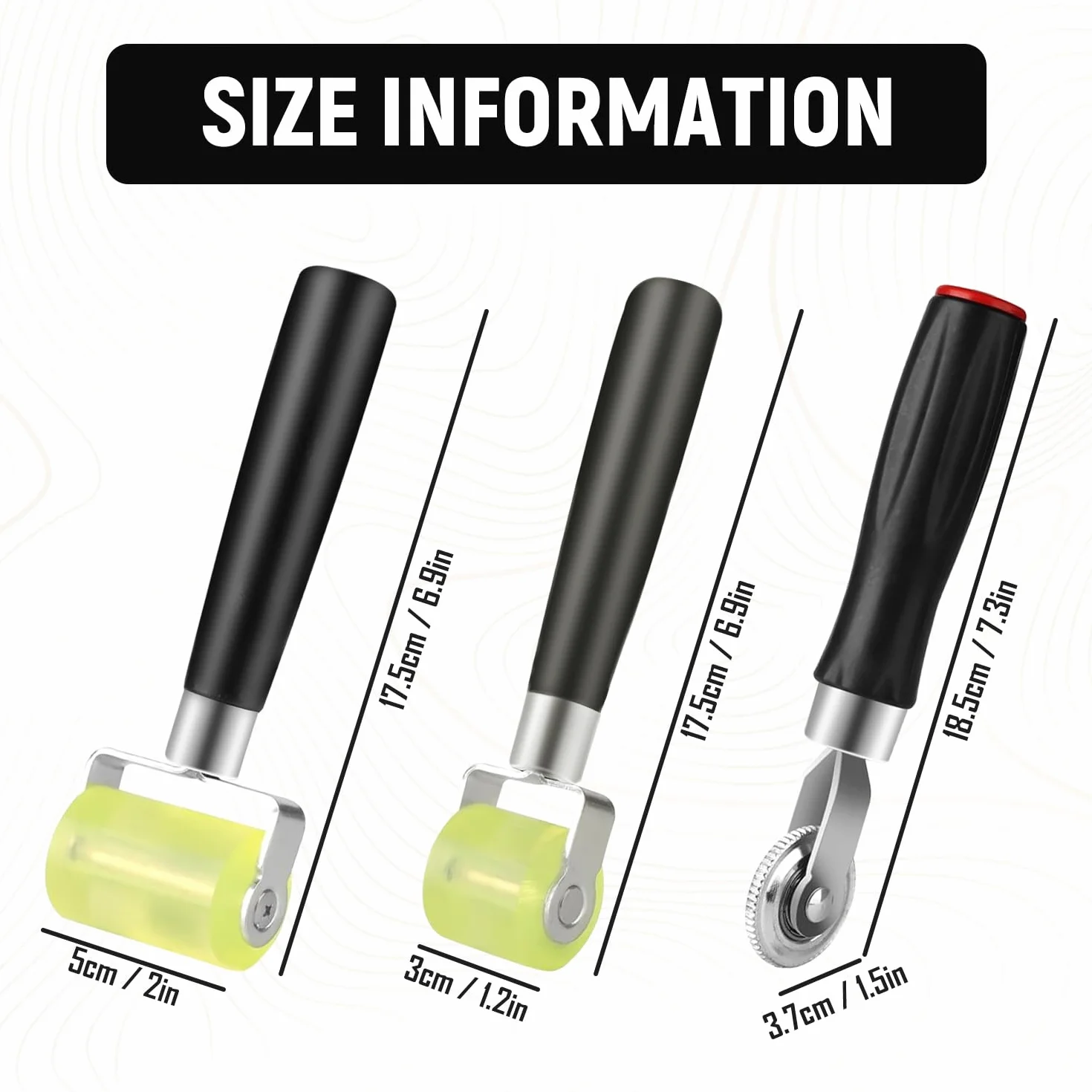 Rolka dociskowa 3 sztuki 3 mm 30 mm 50 mm profesjonalne rolki bez śladów