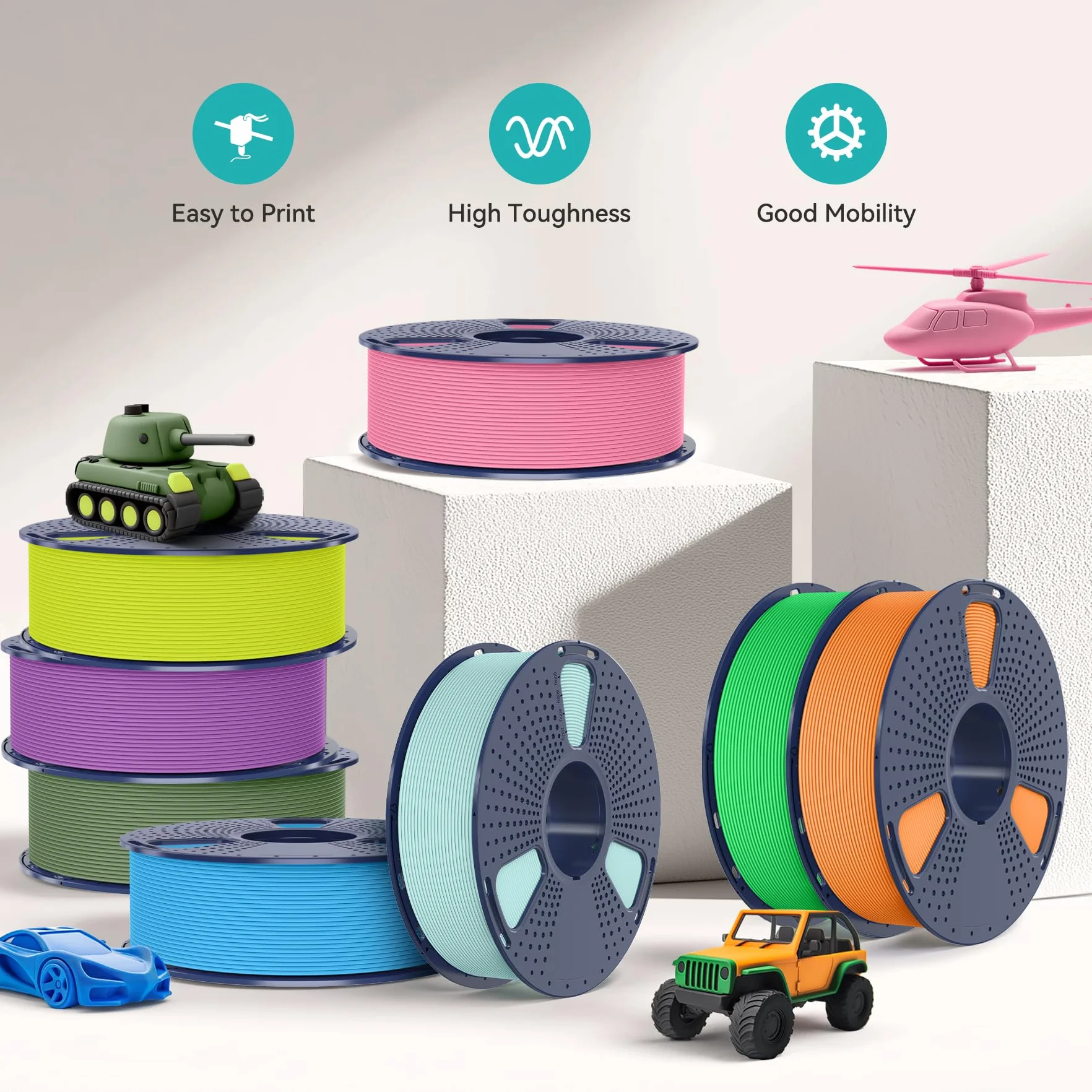 SUNLU Matowy filament PLA 1,75 mm czarny 1 kg do drukarki 3D FDM