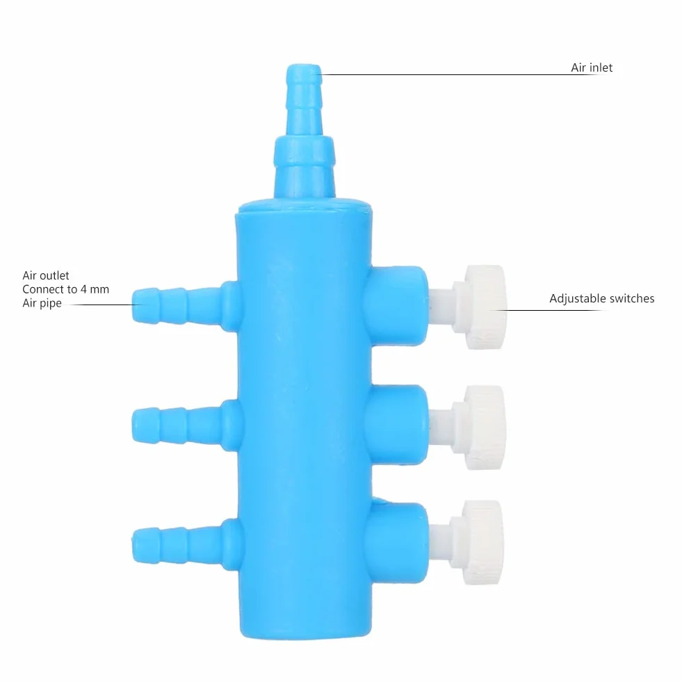 Zawór Regulacji Przepływu Powietrza do Akwarium, 2 sztuki, 3-Drożny Rozdzielacz z Łącznikiem do Pompy Powietrza, Akcesoria do Zbiornika Rybnego
