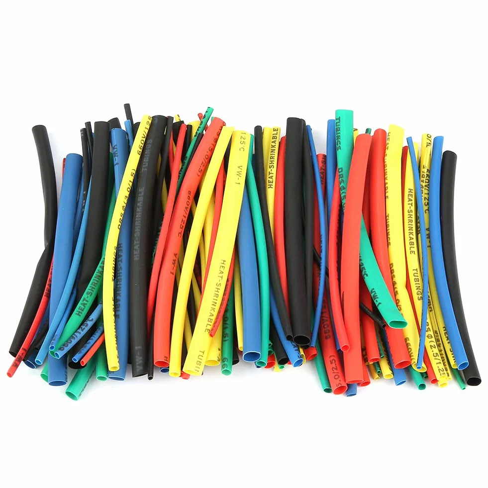 100 stücke Schrumpfschlauch Sortiment 5 Größen 5 Farbe 100mm Draht Kabel Isolierte Hülse Set