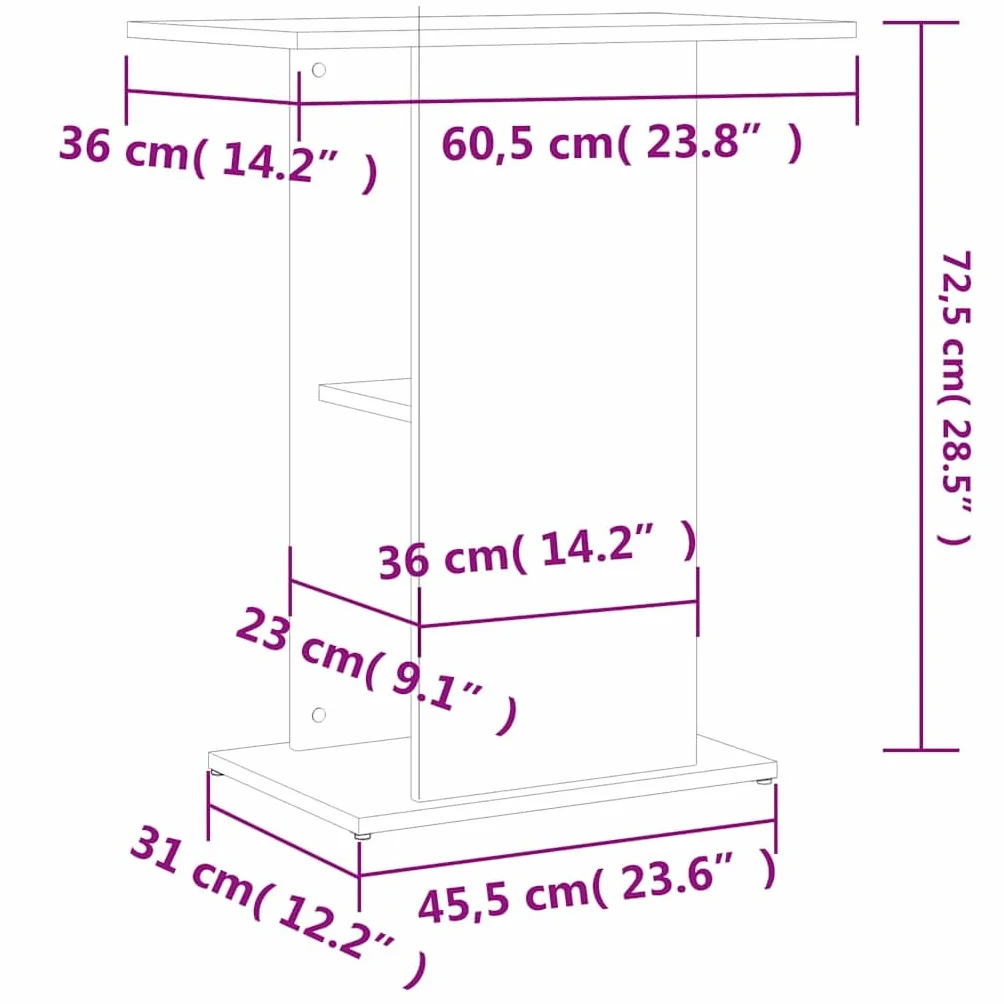 vidaXL Szafka pod akwarium, biała 60,5x36x72,5 cm