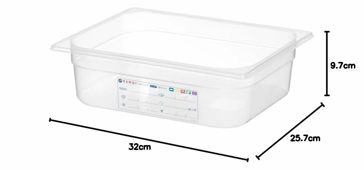 HENDI Pojemnik GN 1/2 - HACCP - 6,5 L - 325x265x(H)100mm