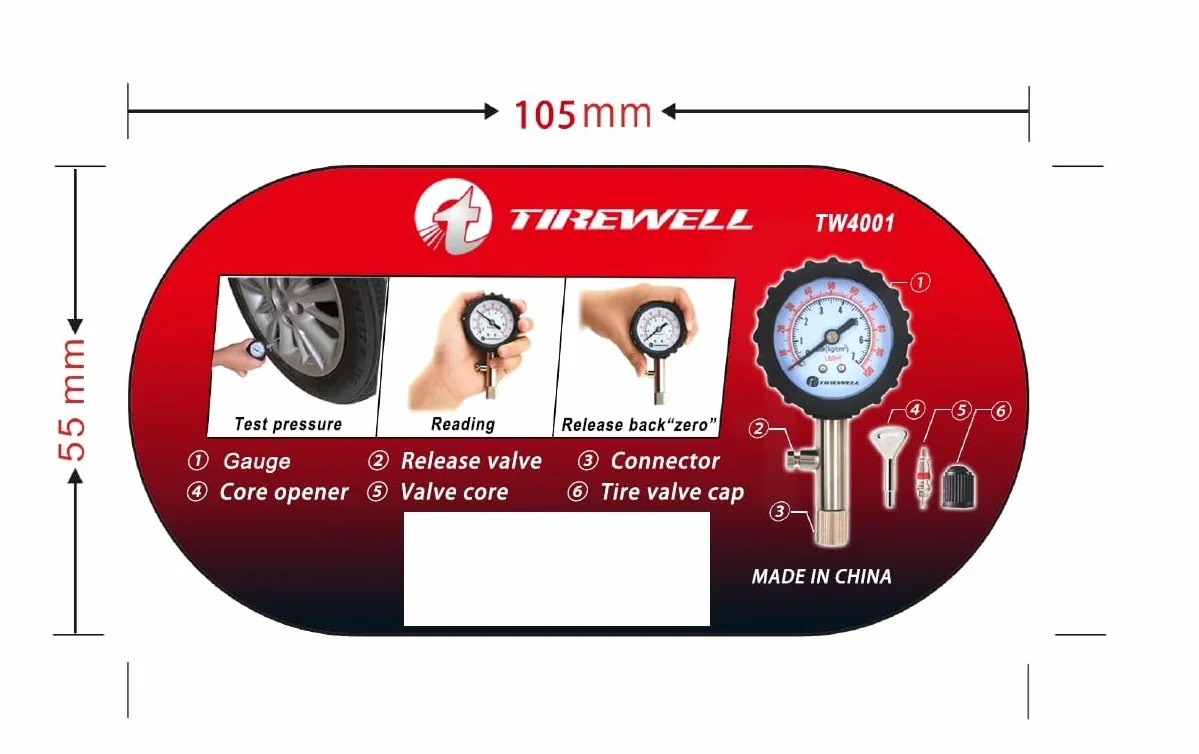 Tire Pressure Gauge – dokładny pomiar ciśnienia powietrza o niskim poziomie (0-100 PSI) do samochodów, SUV-ów, ciężarówek, kamperów i torów, 2 cale tarcza