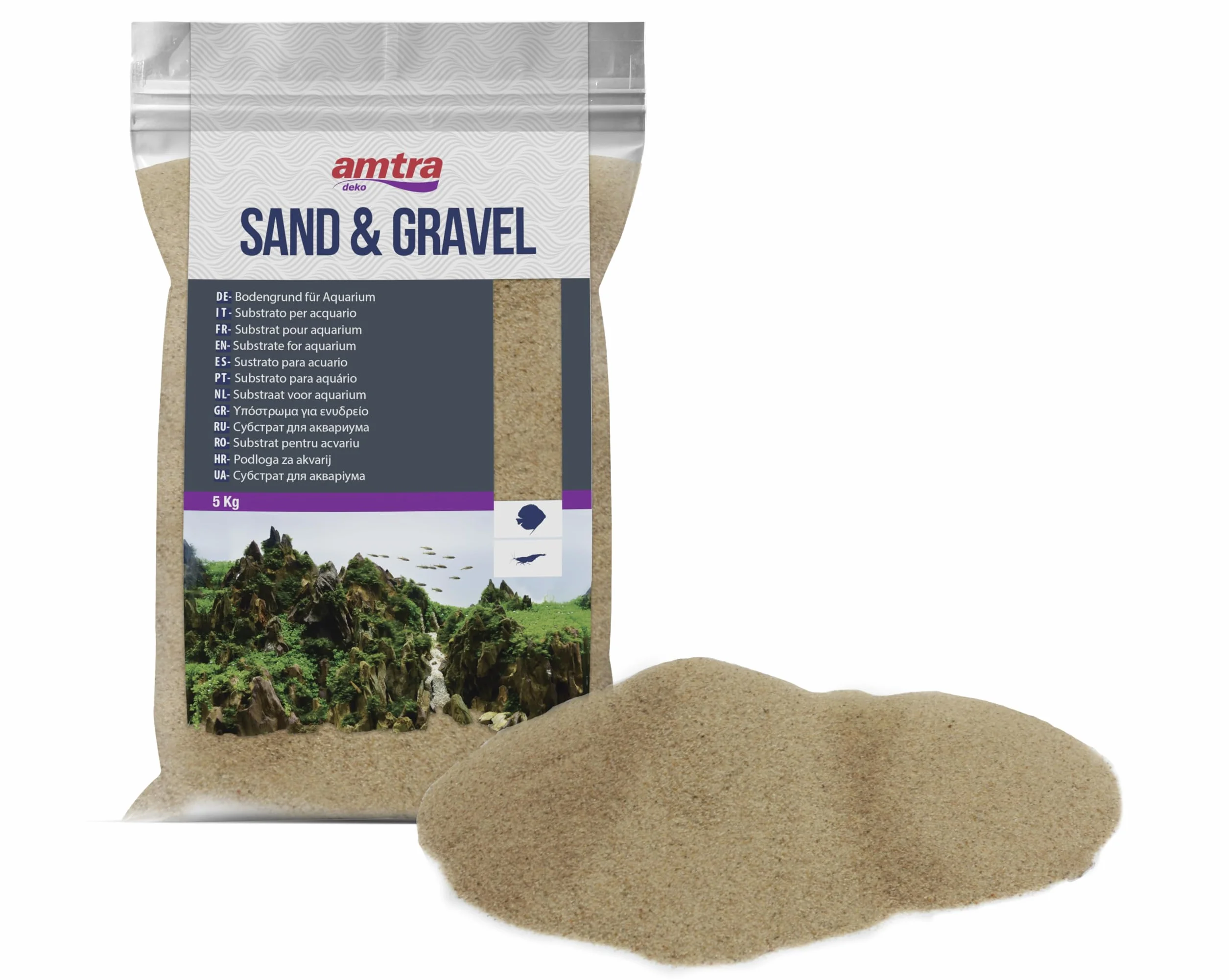 Amtra Fine Ambra Sand akcesoria wodne, 2 mm, bursztyn, 5 kg