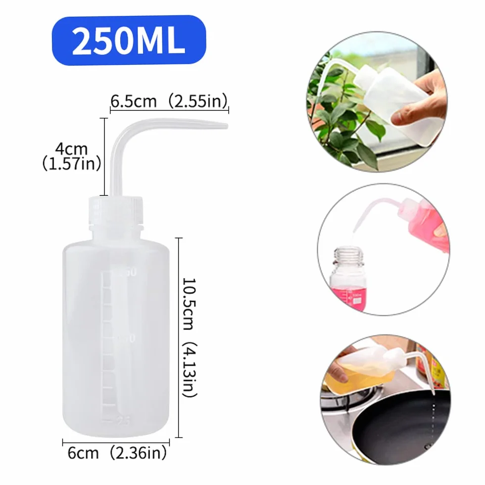 Zestaw 3 miękkich butelek o pojemności 250 ml z wąską pipetą z tworzywa sztucznego, do roślin, ekonomia naturalna Squeeze przyprawa korki do butelki wody dla roślin