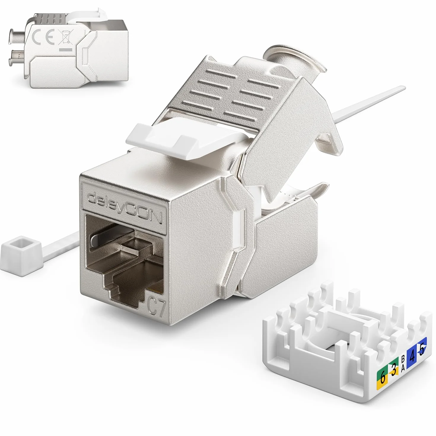 deleyCON Moduł Keystone Jack CAT 7 STP RJ45 1000 MHz 10 Gbit/s Terminal LSA
