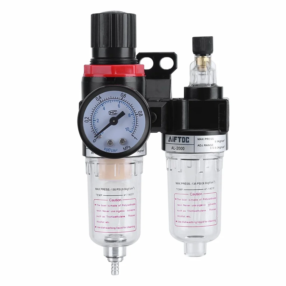 Zerodis 1/4" Regulator ciśnienia separator pułapka wilgoci sprężarka ciśnienia wody regulator filtra powietrza