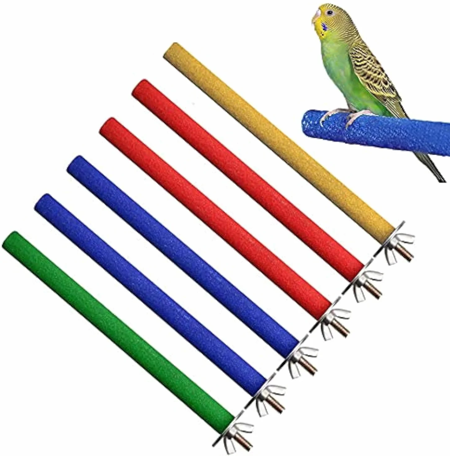 Stojak na papugę, okonie, klatka dla ptaków, okonie, zabawka, kolorowe łapy, akcesoria do papug, Conures Kakatiels, 6 szt