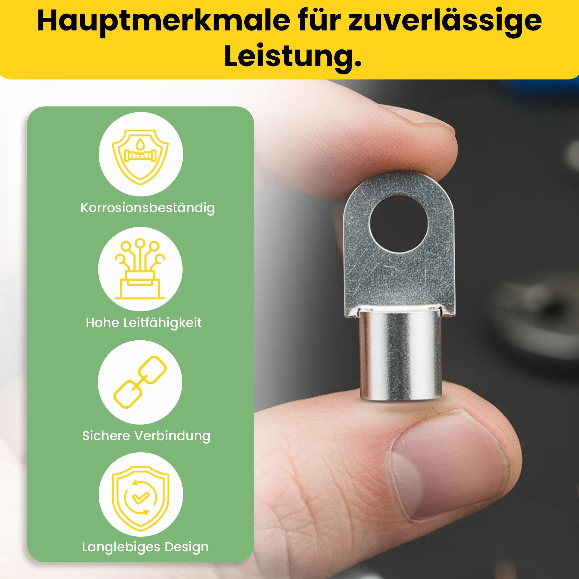 Offgridtec Końcówka zaciskowa ocynkowana M4 2,5-6 mm² 25 sztuk DIN46234