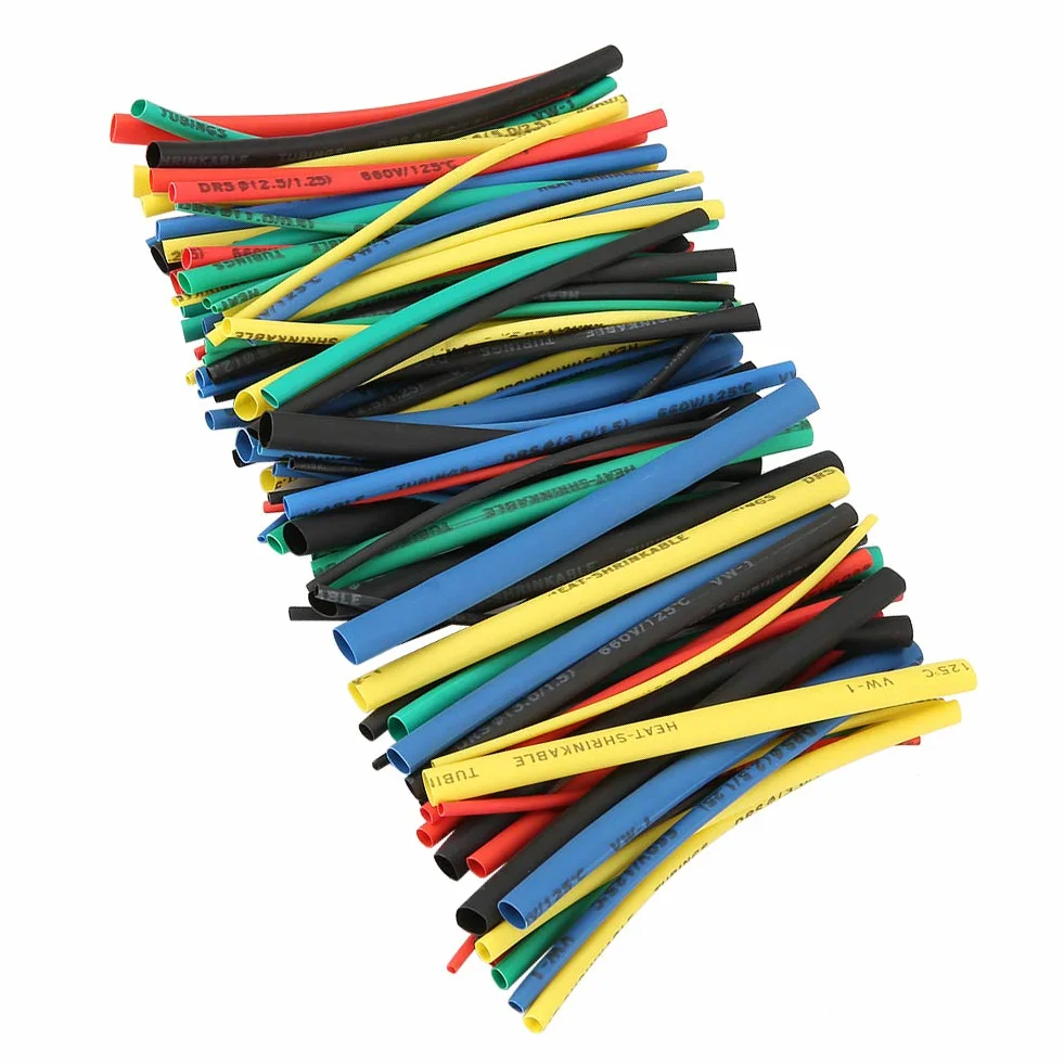 100 stücke Schrumpfschlauch Sortiment 5 Größen 5 Farbe 100mm Draht Kabel Isolierte Hülse Set