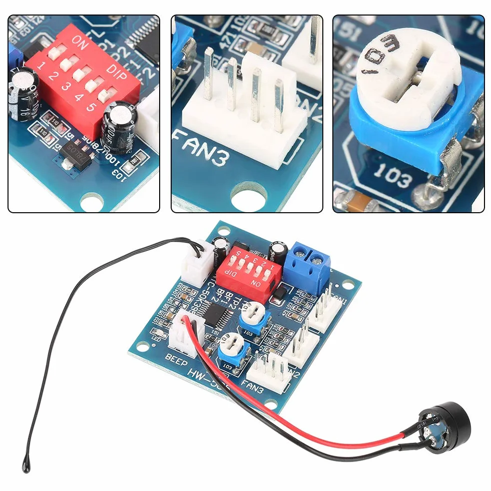 Temperaturregler DC 12 V Vierdraht Thermostat PWM Drehzahlregler Regler Modul Temperatur Relais Für PC