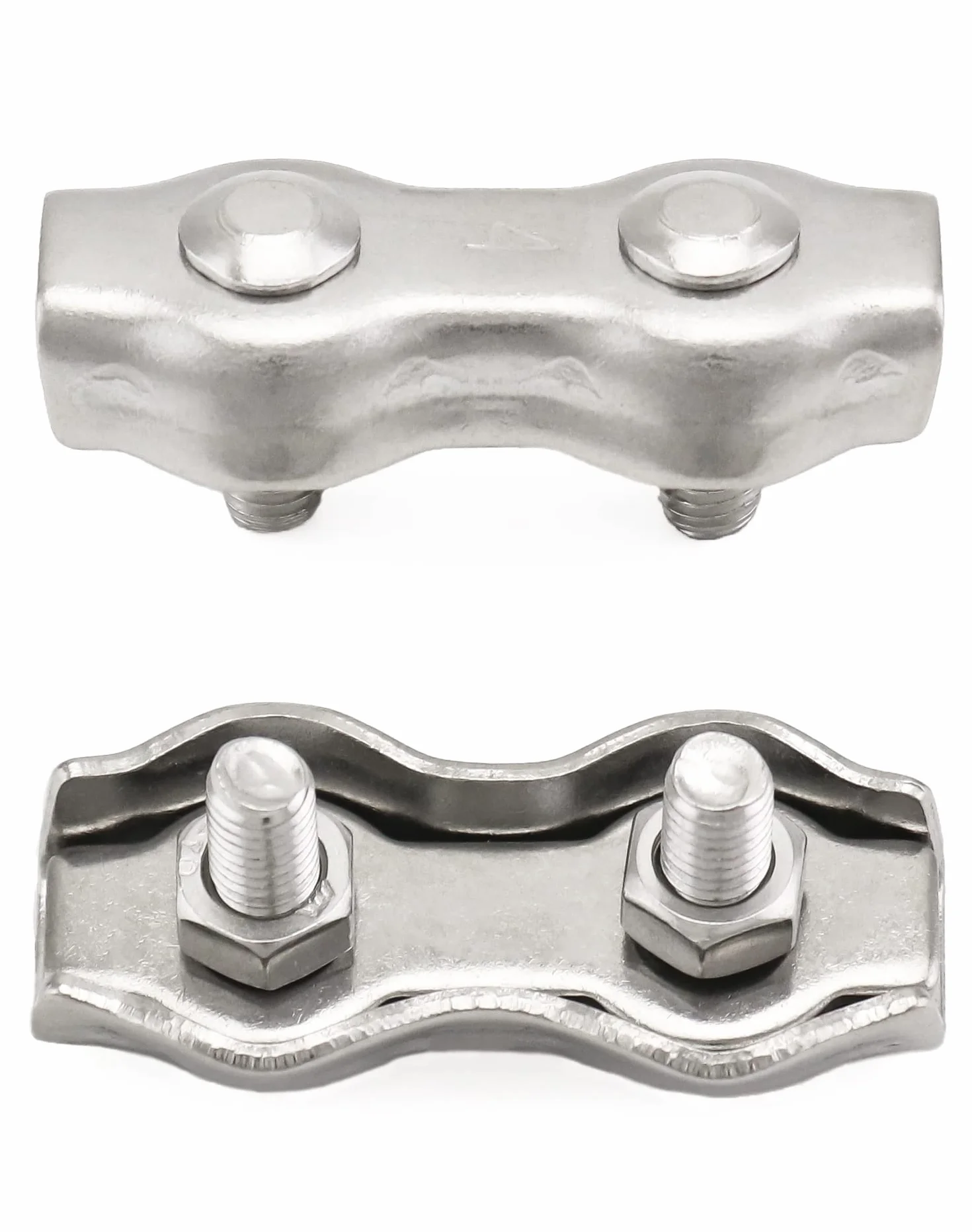 QWORK M4 Duplex zacisk do liny drucianej, stal nierdzewna 304, 3-4 mm, 10 sztuk