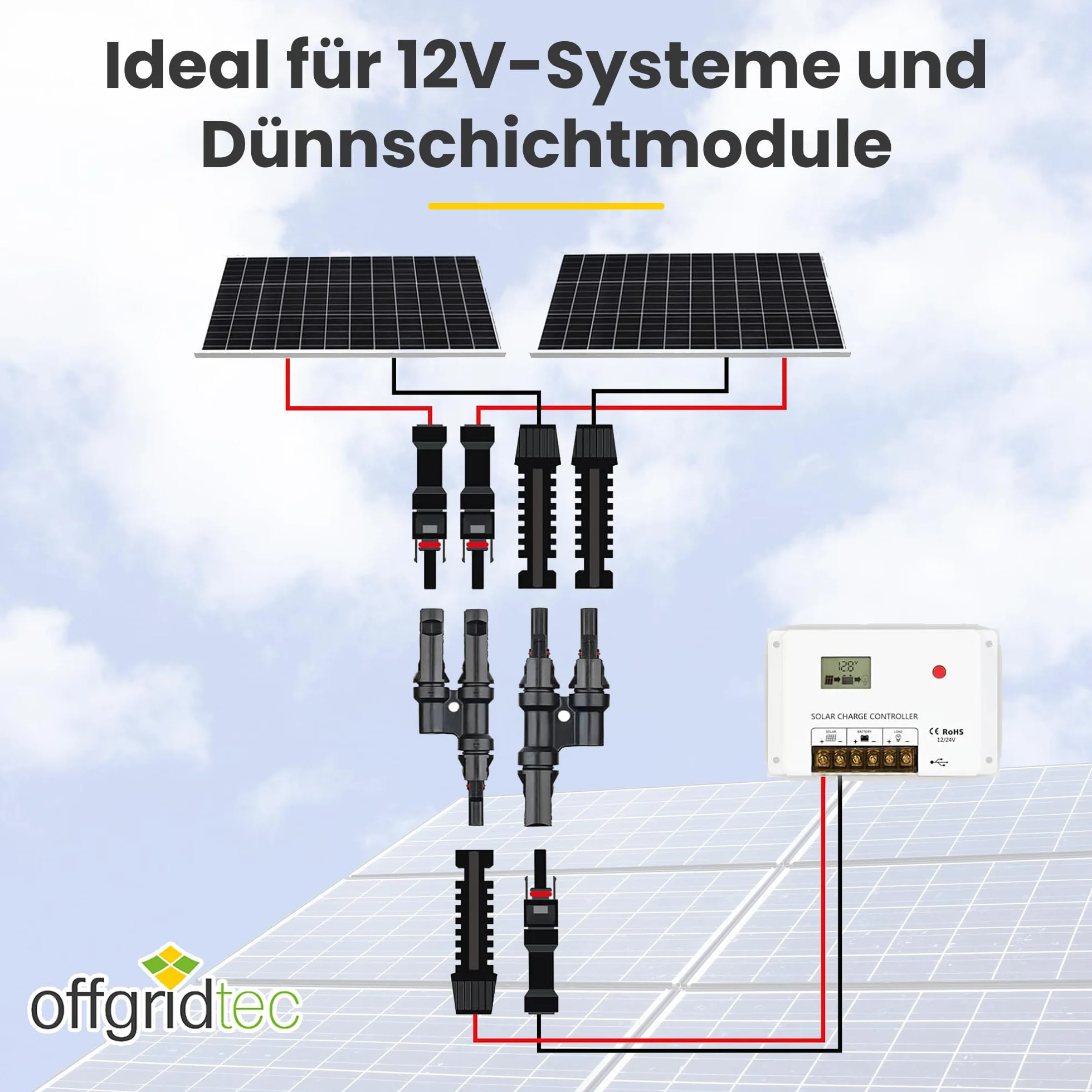 Offgridtec 000-000-002 Gniazda rozgałęźne, Czarny, 2 Sztuki