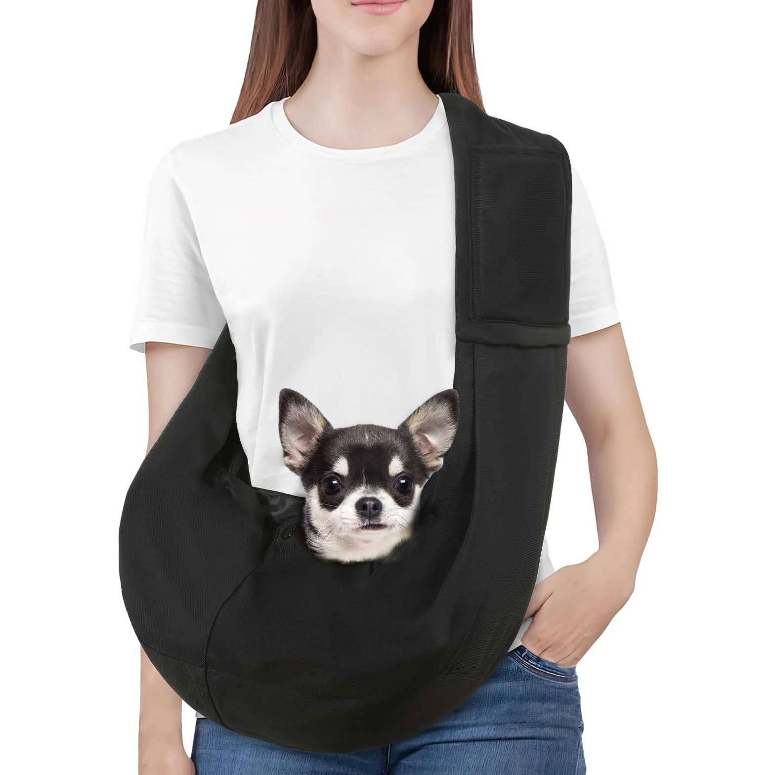 Pawaboo Torba do noszenia psa dla szczeniaków, przenośna torba transportowa dla psów o wadze do 5,4 kg, chusta do noszenia psów i kotów, chusta do noszenia na zewnątrz, dla zwierząt domowych, torba na