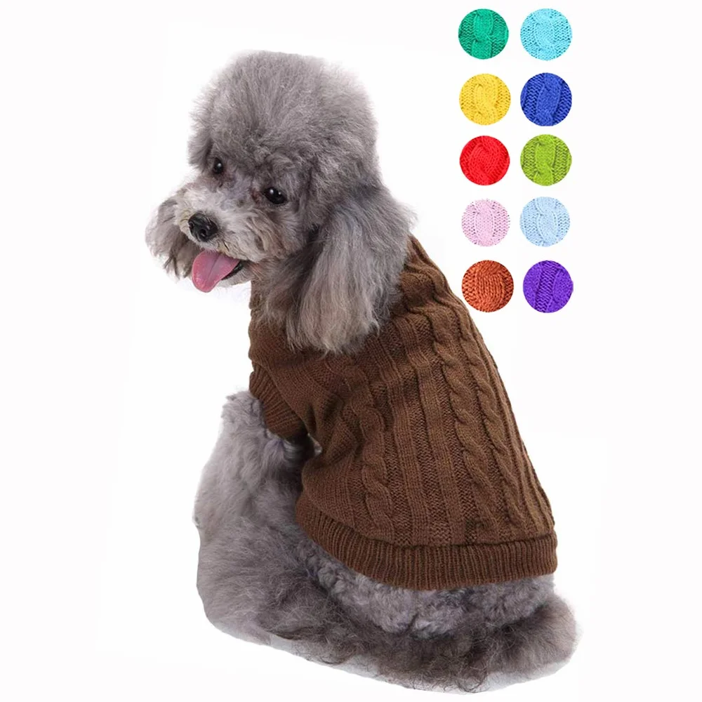 Sweter dla małego psa, ciepły sweter dla zwierząt domowych, urocze dzianinowe klasyczne swetry dla małych psów, dziewcząt, chłopców, bluza z psem, kot, sweter, ubrania, płaszcz, odzież dla małego psa,