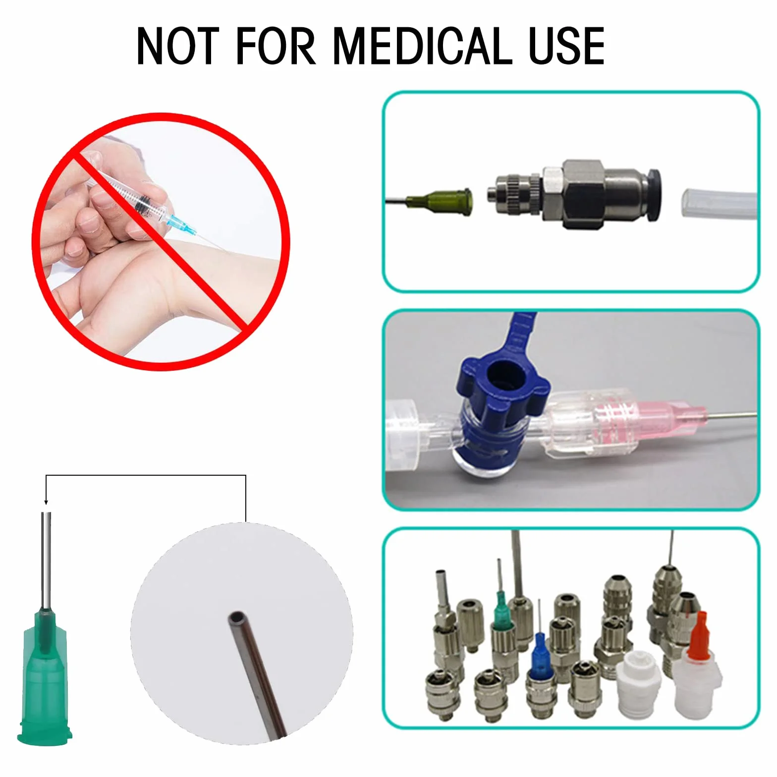 Syringe igła do strzykawek z tępą końcówką, zestaw 70 jednorazowych igieł do dozowania, z tworzywa sztucznego