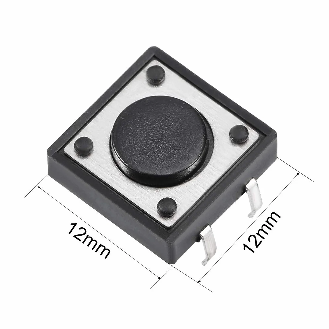 sourcing map 25 sztuk 12 x 12 x 4,3 mm płyta mini/mikro/małe PCB przycisk przełącznik DIP DE
