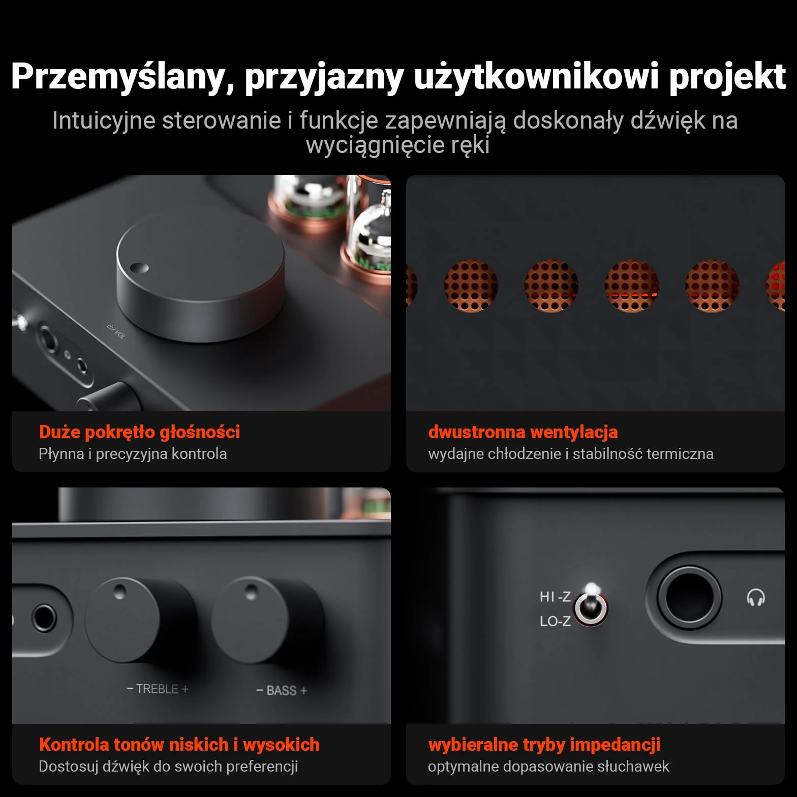 Fosi Audio GR70 Przedwzmacniacz słuchawkowy Tube 5654 W*2 6AC7*2 HiFi 16-300 omów