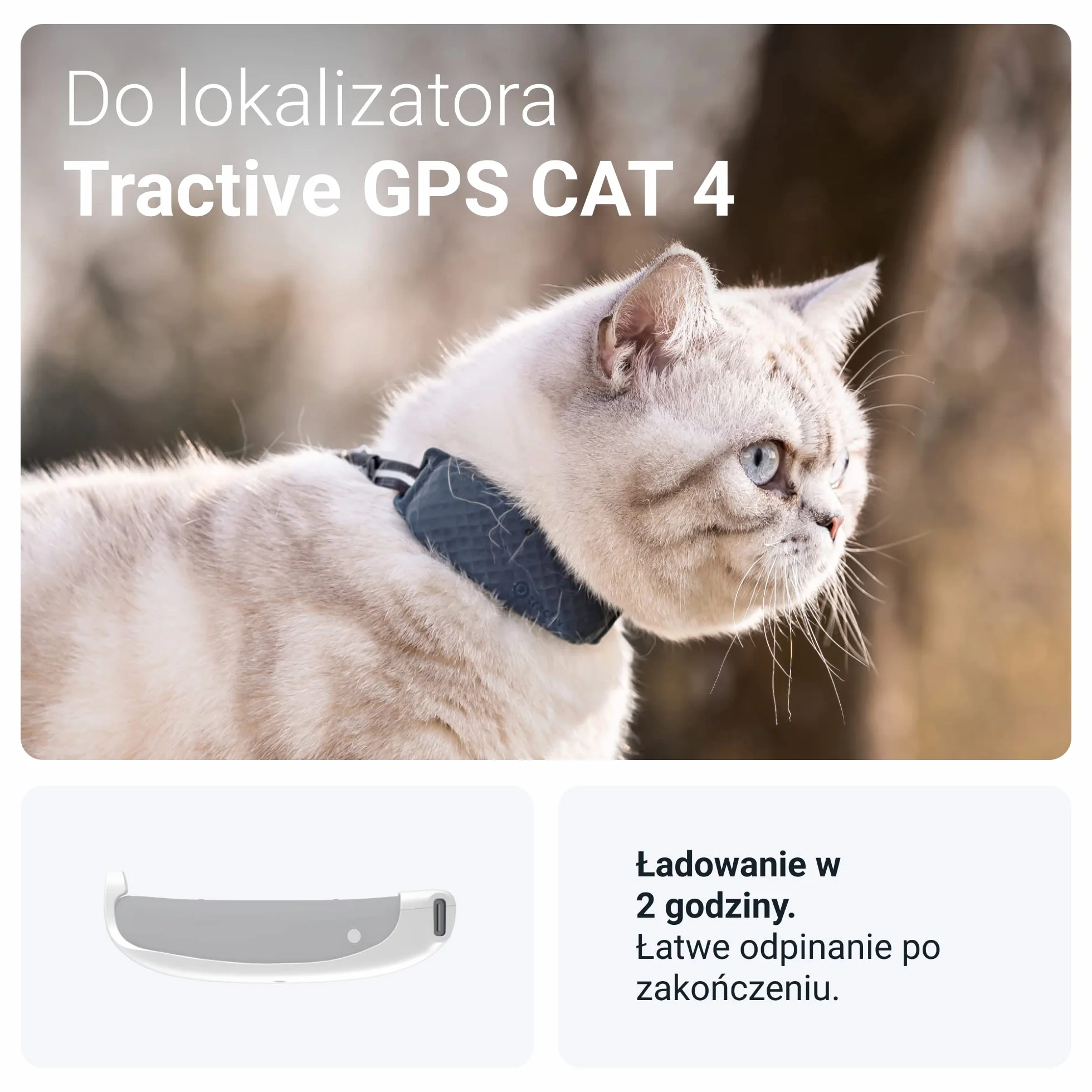 Tractive Gps Ładowarka do Lokalizatora Gps, Biały