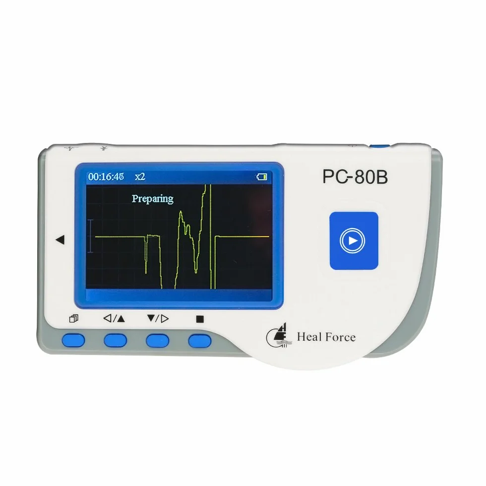 PC-80B Łatwy przenośny monitor EKG z 3-przewodowym kablem EKG, elektrodami, oprogramowaniem i kablem USB z certyfikatem CE
