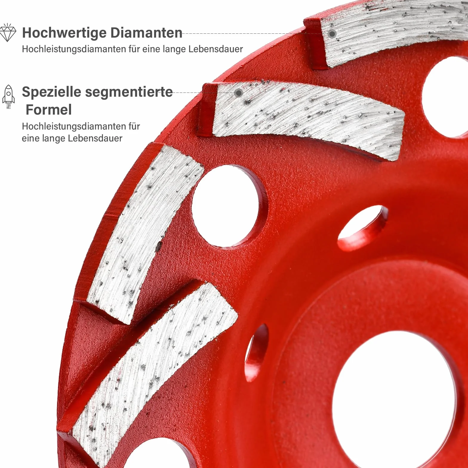 Diamentowa tarcza szlifierska 125 mm x 22,23 mm dwurzędowa do betonu