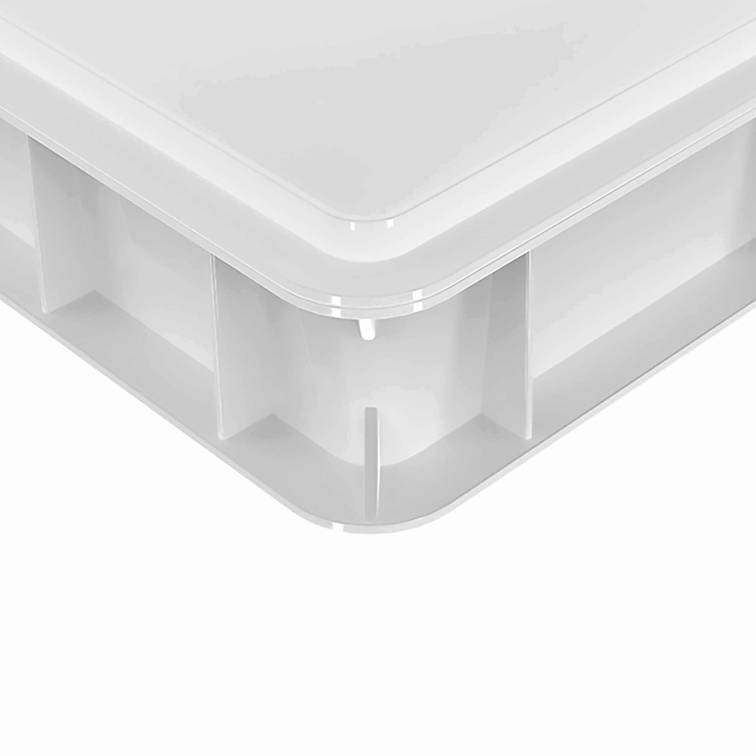 Relaxdays Pudełko na ciasto do pizzy 2 szt. z pokrywką, plastikowe przechowywanie do układania w stos, 7 x 40 x 30 cm, białe