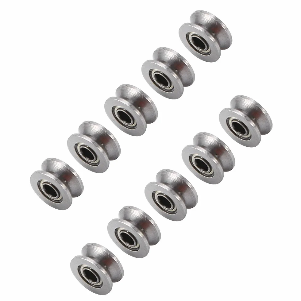 Koło pasowe prowadzące z łożyskami kulkowymi U624ZZ 10 szt. 4x13x7 mm