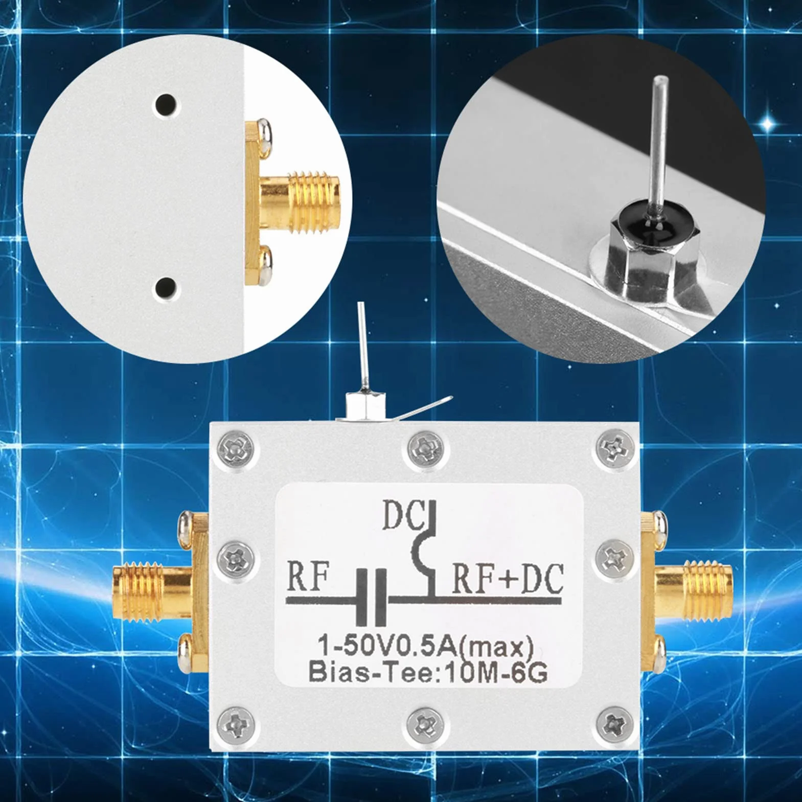 ANGGREK 10MHz 6GHz Bias Tee, Szerokopasmowy Koaksjalny Blok DC do Testów i Pomiarów