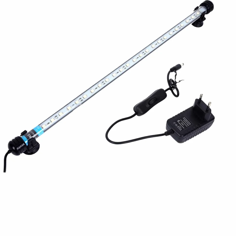 MLJ Oświetlenie LED do akwarium, do zbiornika, wodoszczelne, smok, białe i niebieskie, RGB, 8 rozmiarów (48 cm, RGB)