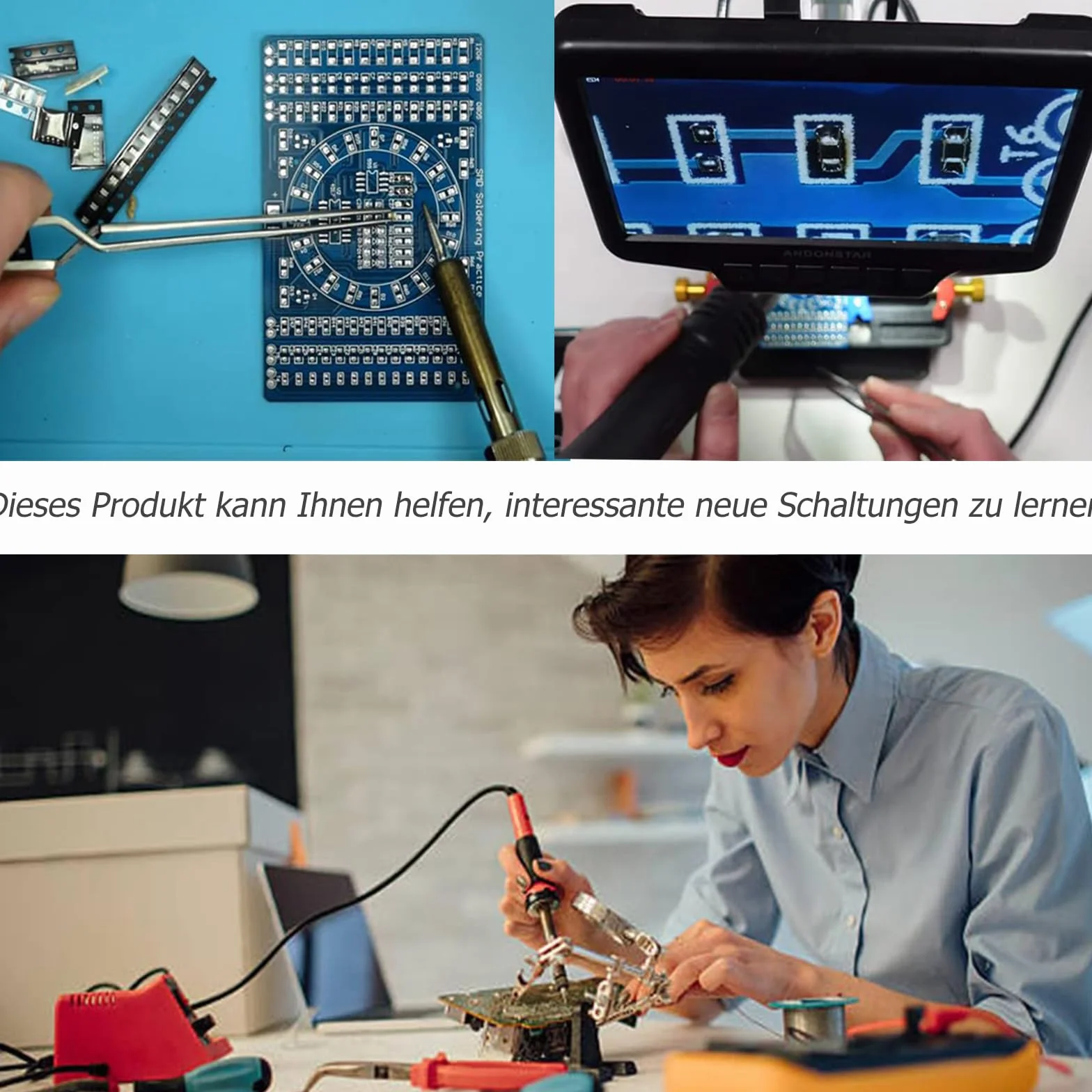 GERUI Zestaw do ćwiczeń z lutownicą LED SMD NE555 DIY 3-12V