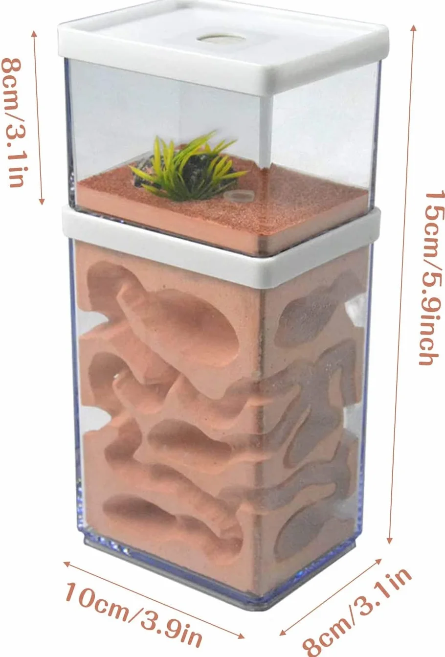 aleawol Naturalna farma mrówek, gniazdo mrówek z gipsu, przezroczysty domek dla mrówek, pudełko do hodowli mrówek, terrarium, domku, Ant Farm Ant Nest Habitat