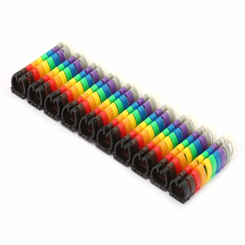 Precyzyjnie wykończona rura znacznika do kabli, prosty numer drutu z tworzywa sztucznego, (100 szt. -6 mm 6 kwadratów)
