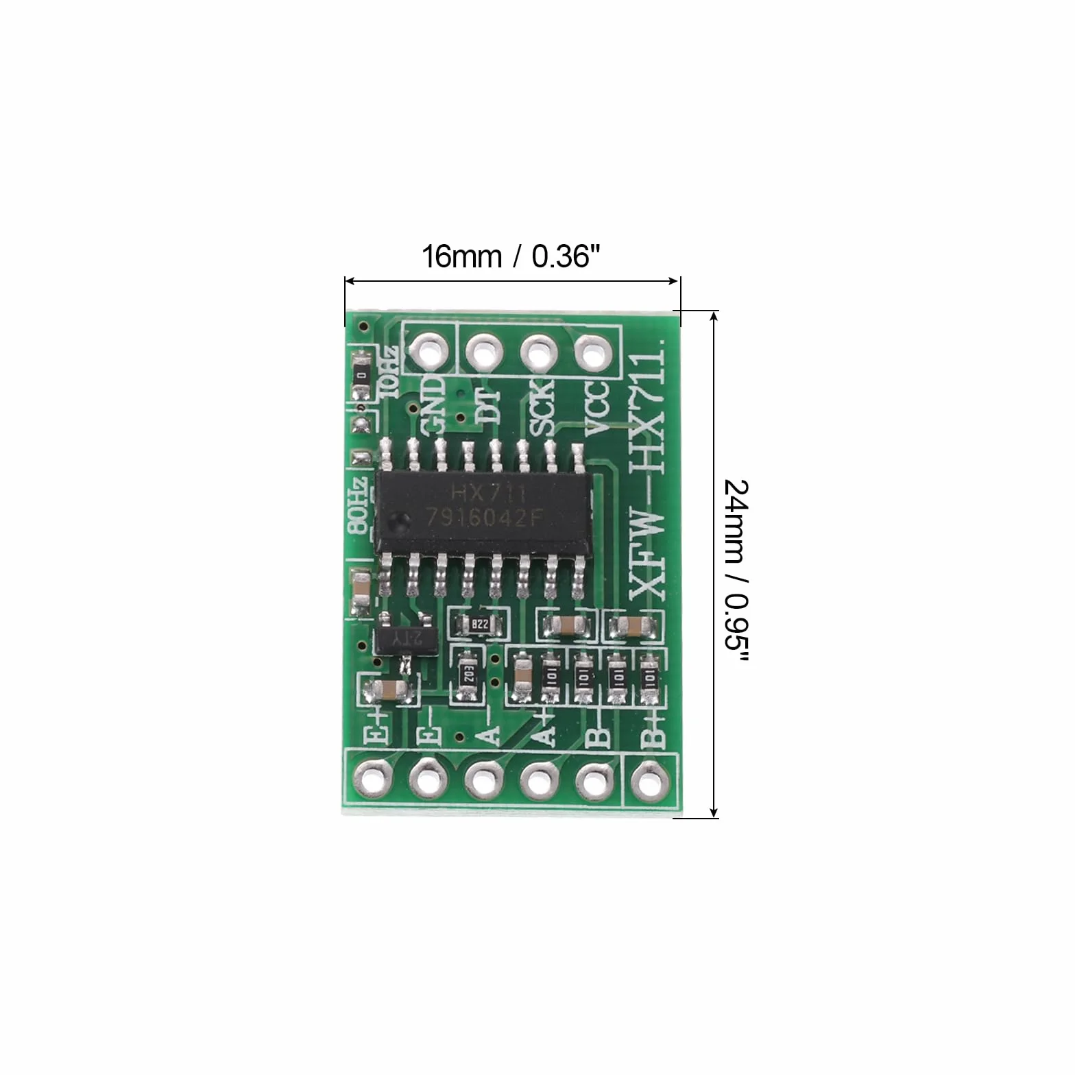 QUARKZMAN Hx711 24-bitowy podwójny kanał precyzyjny czujnik ważenia A/D moduł 16x24 mm