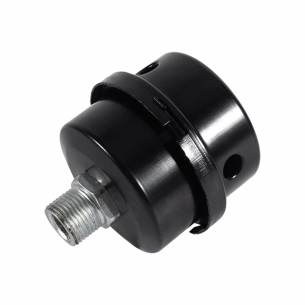 VOBOR Sprężarka powietrza, tłumik, filtr, kompresor, filtr powietrza wlotowego, zamiennik, czarny metal, filtr ssący, tłumik, gwint 3/8", 16 mm