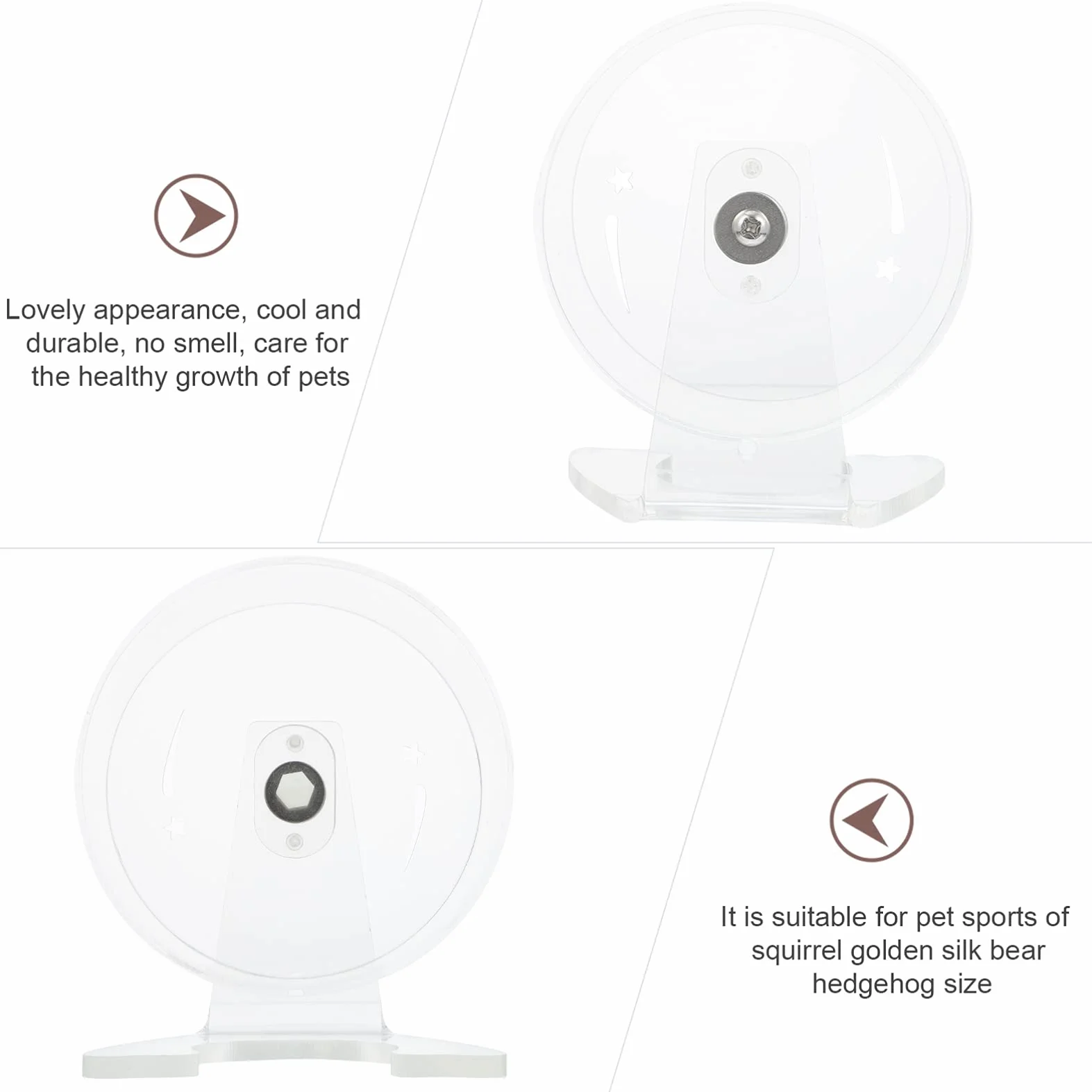 POPETPOP 15cm Hamster Running Wheel Bracket Cichy Wyciszający Koło Zabawka Do Ćwiczeń Dla Małych Zwierząt