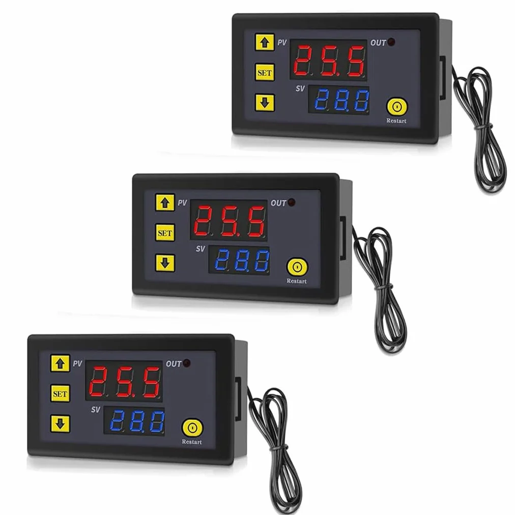 GERUI cyfrowy regulator temperatury W3230 20A DC 12V termostat 50-120℃ z czujnikiem NTC 10K