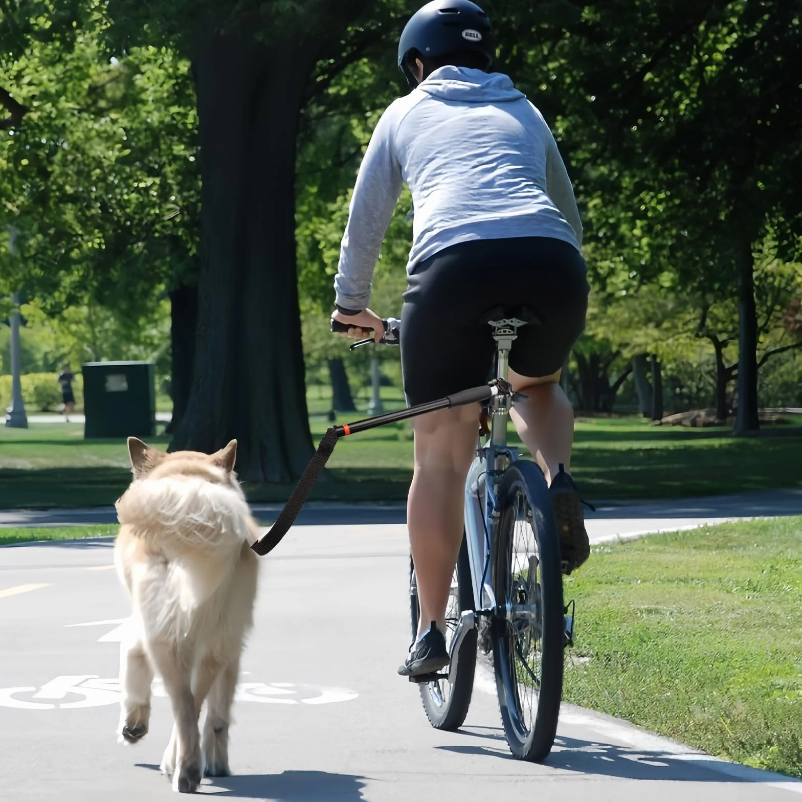 GAOUTO Smycz rowerowa dla psa, bez rąk, smycz rowerowa z sprężyną uderzeniową i uchwytem dystansowym, łatwa instalacja i demontaż, smycz rowerowa do biegania, joggingu, wędrówek