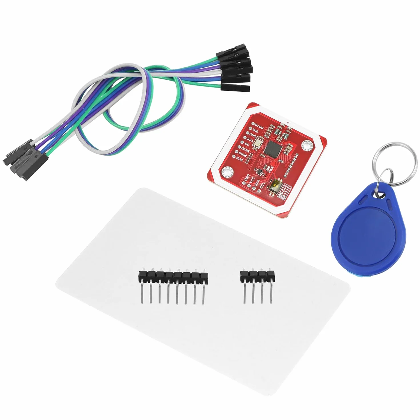 QWORK® 2 sztuki PN532 NFC RFID V3 moduł Kit, czytnik NFC i RFID z uchwytem I2C, SPI i HSU
