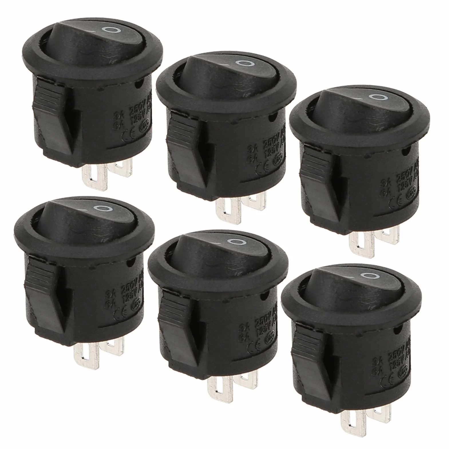 Przemysłowy przełącznik kołyskowy 2 pin 2 pozycja mały okrągły wyłącznik zasilania 15mm dla elektroniki 20 sztuk